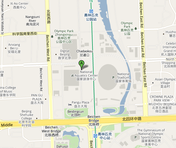 Map of Beijing National Aquatics Center