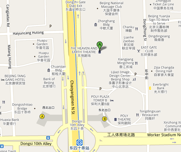 Map of Beijing Tiandi Theatre