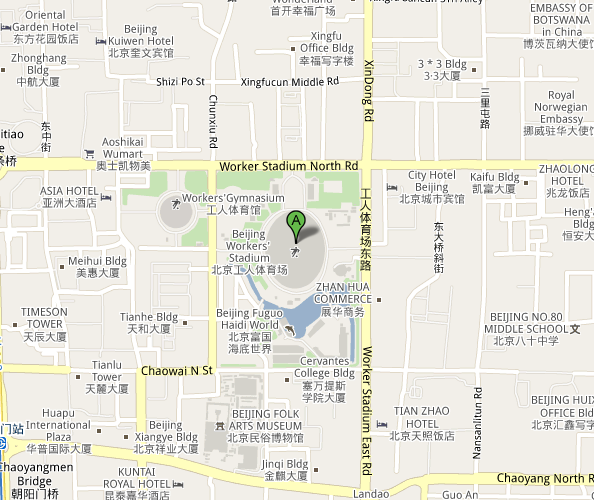 Map of Beijing Workers Stadium