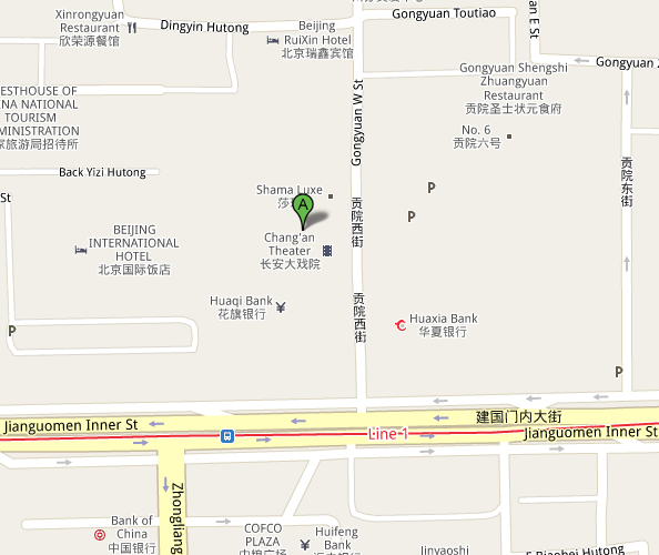 Map of Beijing Changan Grand Theatre