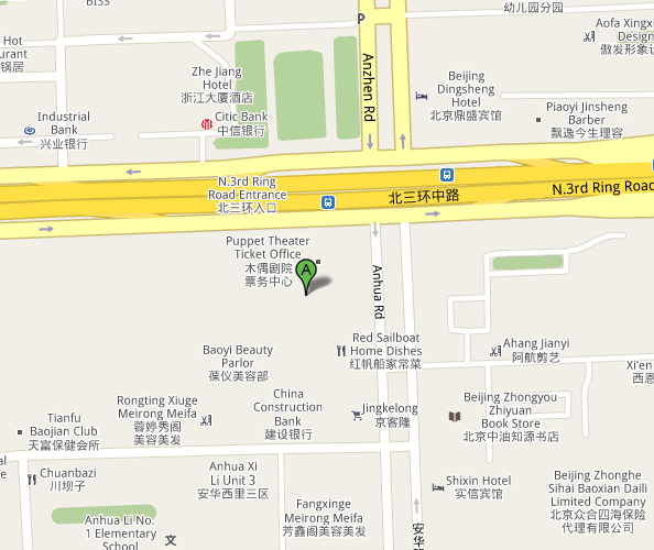 Map of China Puppet Theatre Beijing