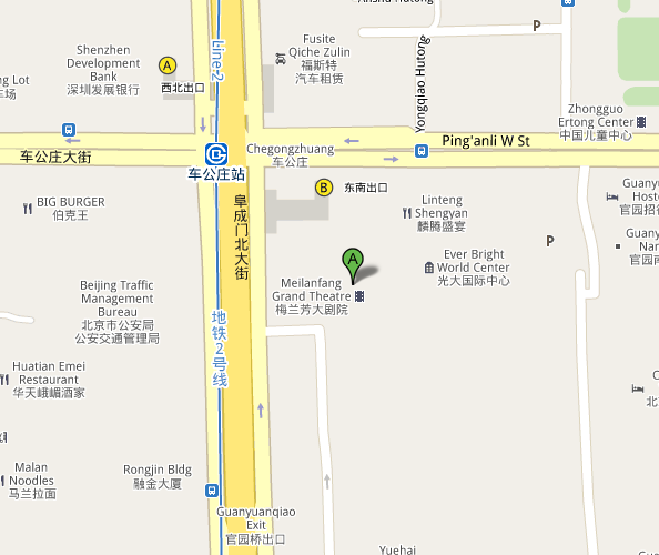 Map of Beijing Mei Lanfang Grand Theatre