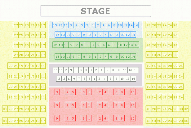 Beijing Chaoyang Theatre seating plan - Front Zone